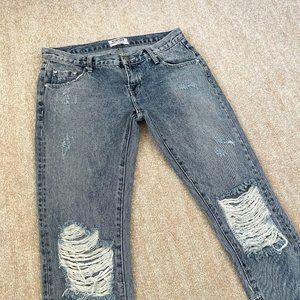 One Teaspoon Freebrids Skinny Jeans 29 Blue Distressed 100% Cotton